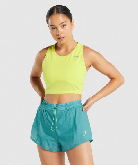 Podkoszulki Gymshark Pulse Crop Damskie Żółte | PL 308VCH